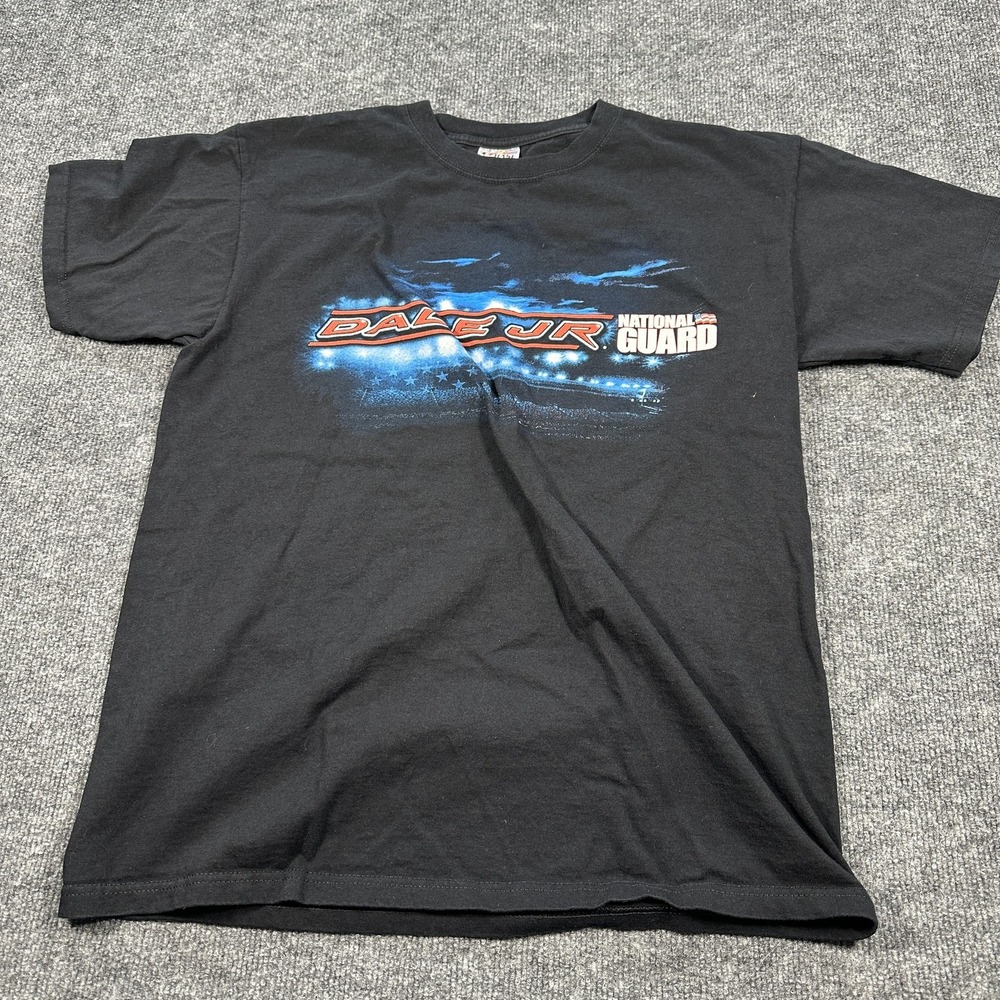 Dale Earnhardt Jr Shirt Mens Large Black NASCAR Racing National Guard Chase‎ Tee